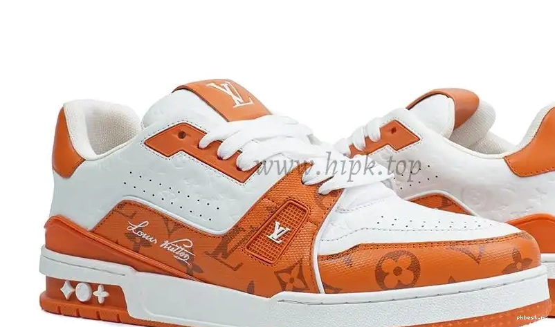 Trainer ship retail Vuitton Signature White ready Louis to materials god LV #54 orange PK 0315