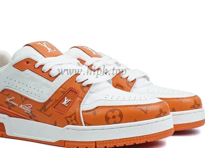 Trainer ship retail Vuitton Signature White ready Louis to materials god LV #54 orange PK 0315