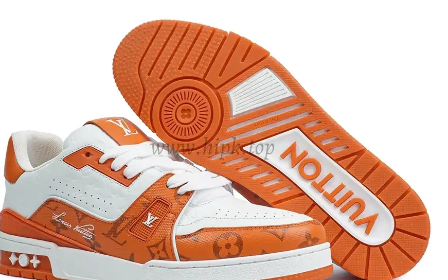 Trainer ship retail Vuitton Signature White ready Louis to materials god LV #54 orange PK 0315