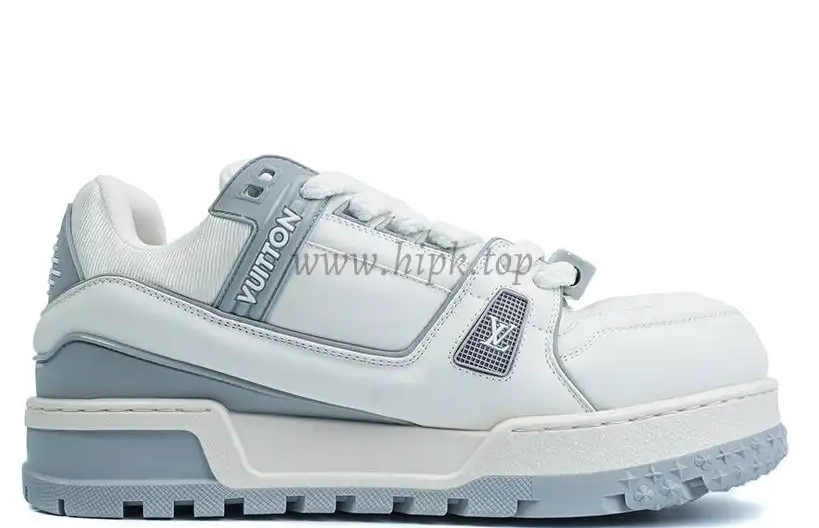 Maxi MATERIALS Grey Vuitton SHIP Trainer RETAIL READY TO God White PK Louis 0316