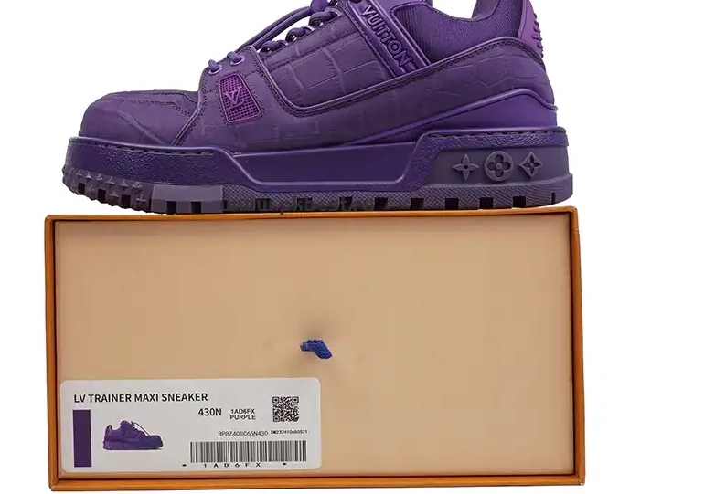 RETAIL Maxi purple LOUIS MATERIALS GOD VUITTON TO  Trainer SHIP PK READY 0319