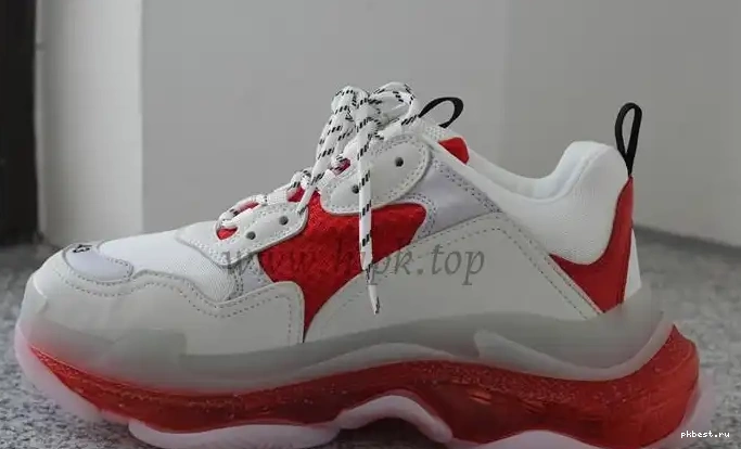 SOLE S TO TRIPLE PK GOD READY White 19ss SHIP PARIS and CLEAR Red TRAINER 0317