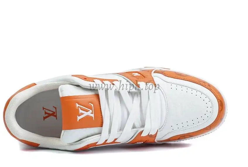 Trainer ship retail Vuitton Signature White ready Louis to materials god LV #54 orange PK 0315