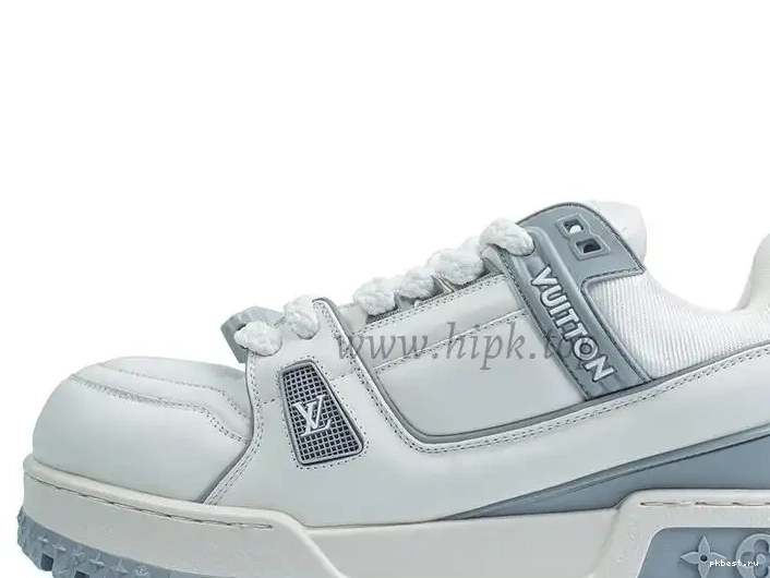 Maxi MATERIALS Grey Vuitton SHIP Trainer RETAIL READY TO God White PK Louis 0316