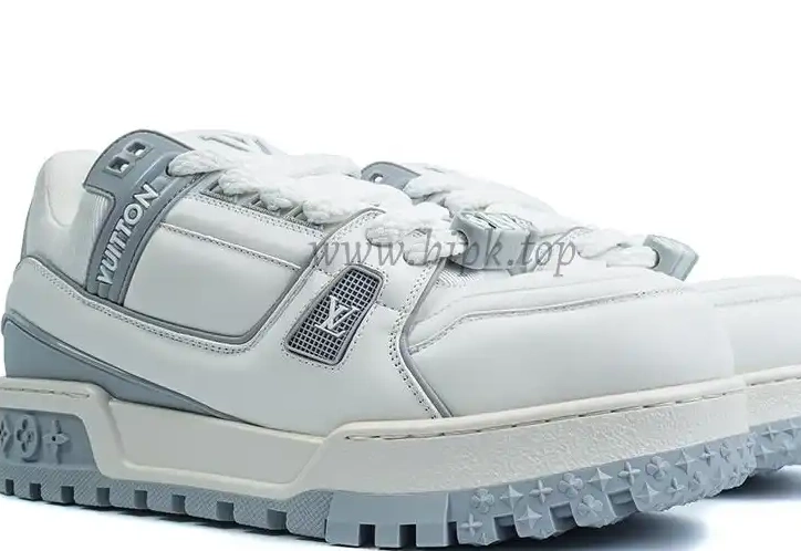 Maxi MATERIALS Grey Vuitton SHIP Trainer RETAIL READY TO God White PK Louis 0316