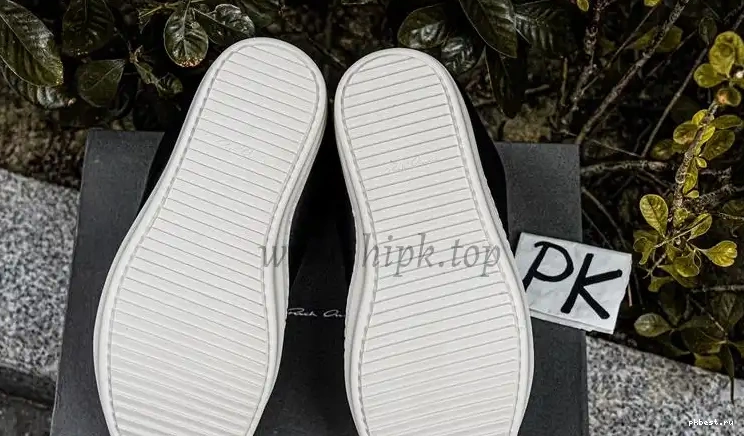 PK GOD TO Milk Sneaks Rick RETAIL Jumbo Black Low READY Padded SHIP Lace Owens MATERIALS 0316