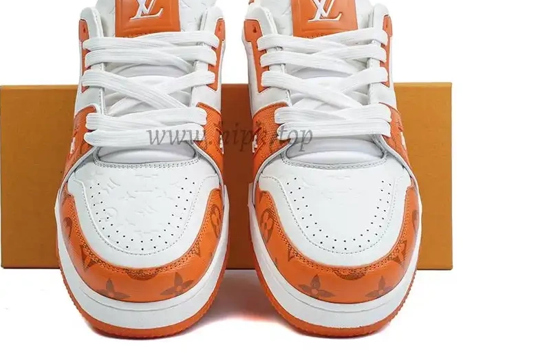 Trainer ship retail Vuitton Signature White ready Louis to materials god LV #54 orange PK 0315