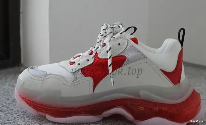 Red PK S SHIP READY SOLE White CLEAR TRIPLE TRAINER and GOD PARIS 19ss TO 0314