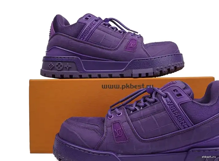 RETAIL Maxi purple LOUIS MATERIALS GOD VUITTON TO  Trainer SHIP PK READY 0319