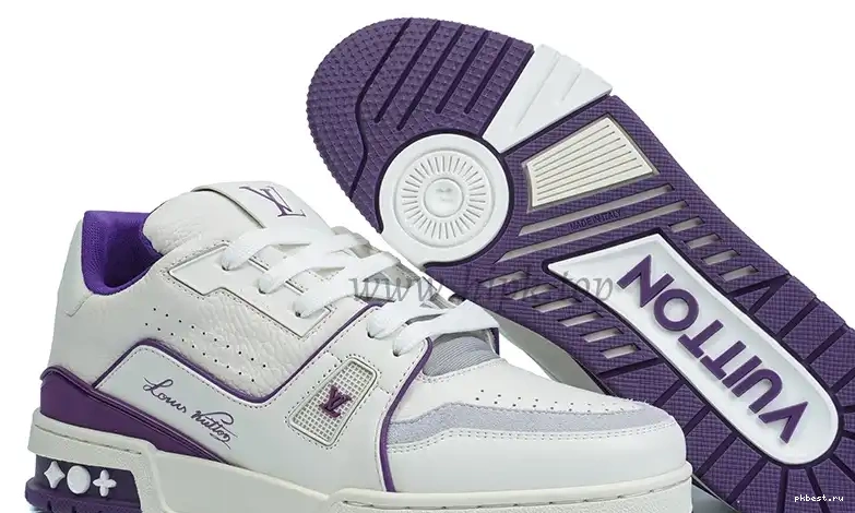 god Signature LV Trainer Louis PK White #54 Purple ship Vuitton materials retail ready to 0314