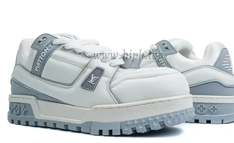 Maxi MATERIALS Grey Vuitton SHIP Trainer RETAIL READY TO God White PK Louis 0316