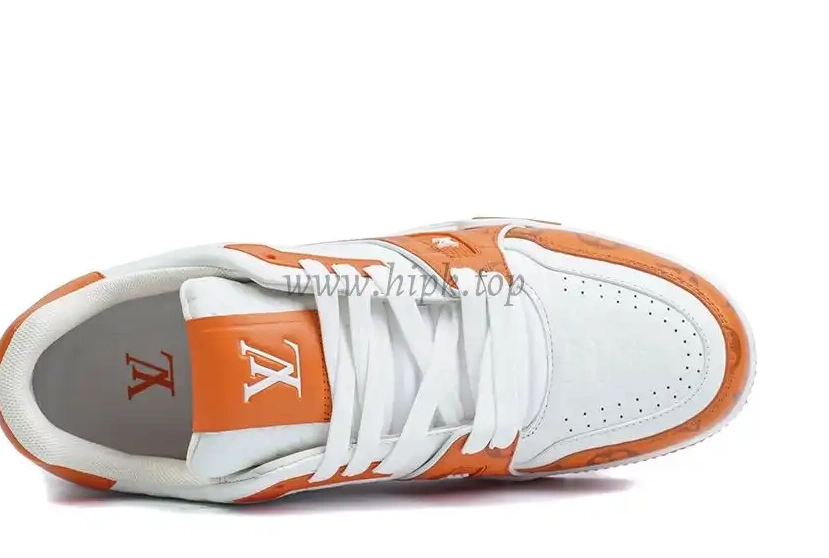 Trainer ship retail Vuitton Signature White ready Louis to materials god LV #54 orange PK 0315