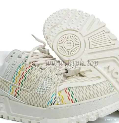 Maxi MATERIALS Grey Vuitton SHIP Trainer RETAIL READY TO God White PK Louis 0316