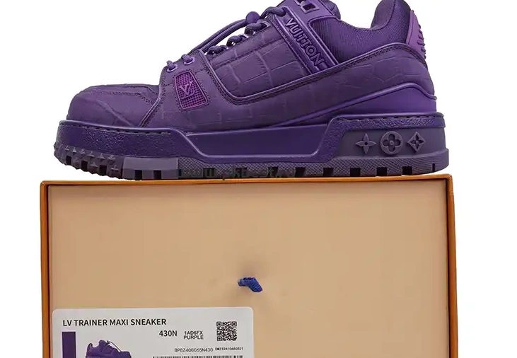 RETAIL Maxi purple LOUIS MATERIALS GOD VUITTON TO  Trainer SHIP PK READY 0319