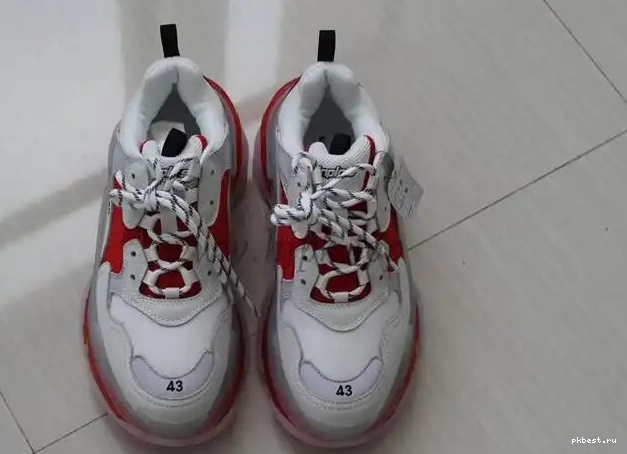 Red PK S SHIP READY SOLE White CLEAR TRIPLE TRAINER and GOD PARIS 19ss TO 0314