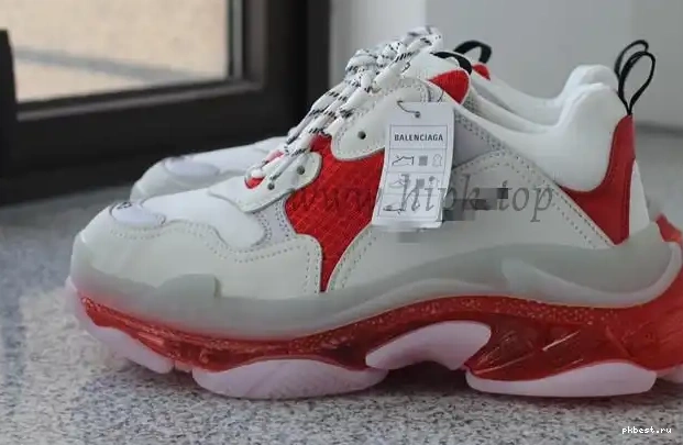 SOLE S TO TRIPLE PK GOD READY White 19ss SHIP PARIS and CLEAR Red TRAINER 0317