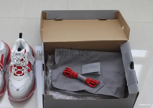 Red PK S SHIP READY SOLE White CLEAR TRIPLE TRAINER and GOD PARIS 19ss TO 0314