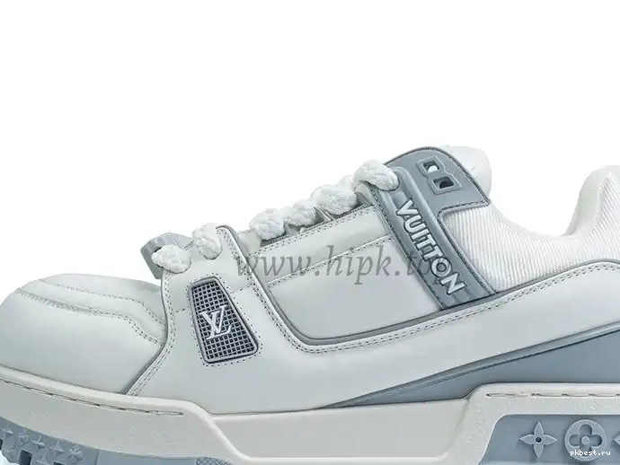 Maxi MATERIALS Grey Vuitton SHIP Trainer RETAIL READY TO God White PK Louis 0316