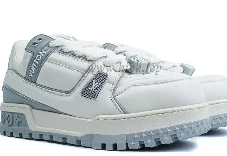 Maxi MATERIALS Grey Vuitton SHIP Trainer RETAIL READY TO God White PK Louis 0316