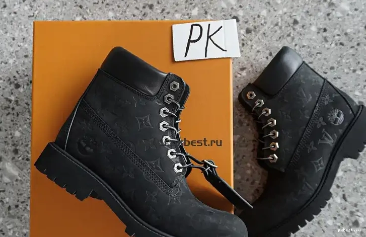 MATERIALS x READY RETAIL PK VUITTON TO Timberland Cow SHIP LOUIS leather black GOD 0314