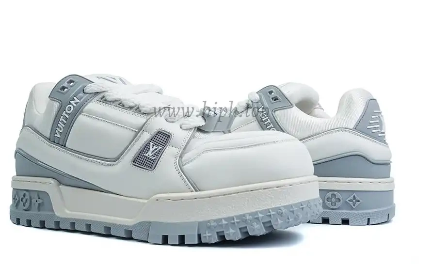 Maxi MATERIALS Grey Vuitton SHIP Trainer RETAIL READY TO God White PK Louis 0316