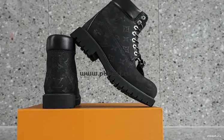 MATERIALS x READY RETAIL PK VUITTON TO Timberland Cow SHIP LOUIS leather black GOD 0314