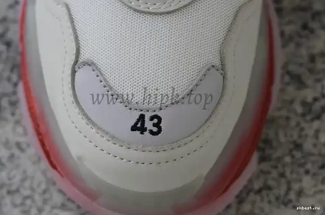 SOLE S TO TRIPLE PK GOD READY White 19ss SHIP PARIS and CLEAR Red TRAINER 0317