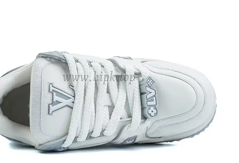 Maxi MATERIALS Grey Vuitton SHIP Trainer RETAIL READY TO God White PK Louis 0316