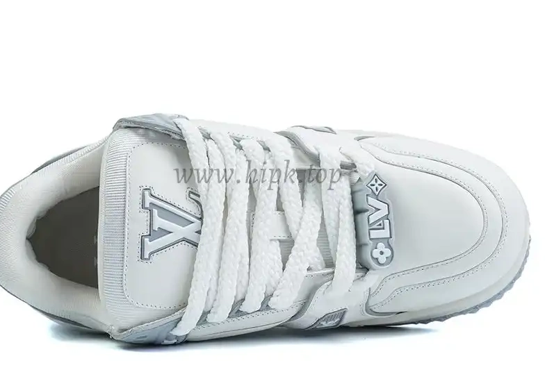 Maxi MATERIALS Grey Vuitton SHIP Trainer RETAIL READY TO God White PK Louis 0316